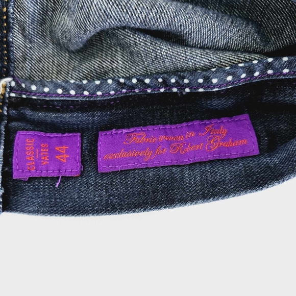 Robert Graham Men's 44 x 33 Classic Yates Straight Leg Medium Wash Men's Jeans - Picture 3 of 13